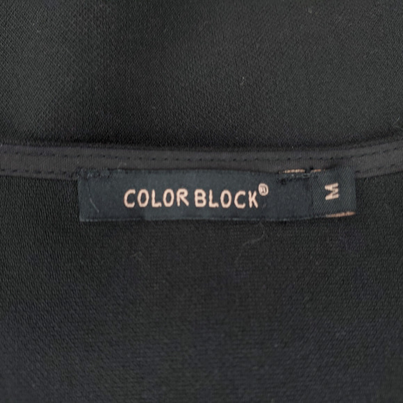 COLORBLOCK WOMENS SIZE MEDIUM LONG SLEEVE BLACK DRESS - Picture 7 of 7